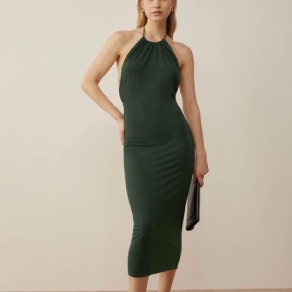 REFORMATION // Spiro dress forest green (L)